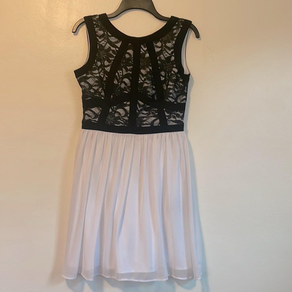 White and black dress